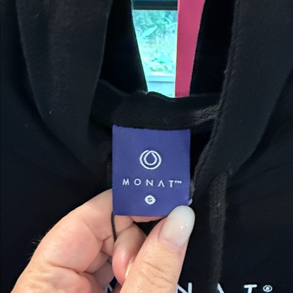 NWT Monat Black Hoodie with White Logo size small - Picture 2 of 8
